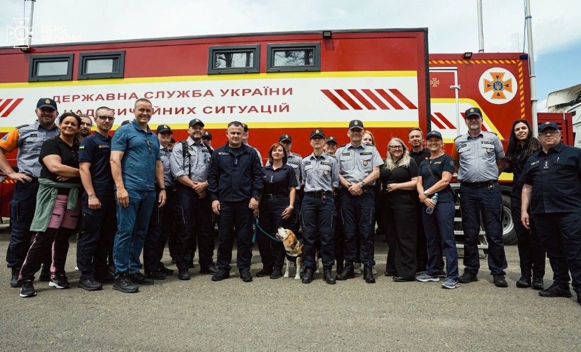 Beredskabsstyrelsens delegation i Ukraine, juni 2025. Foto: State Emergency Services of Ukraine.
