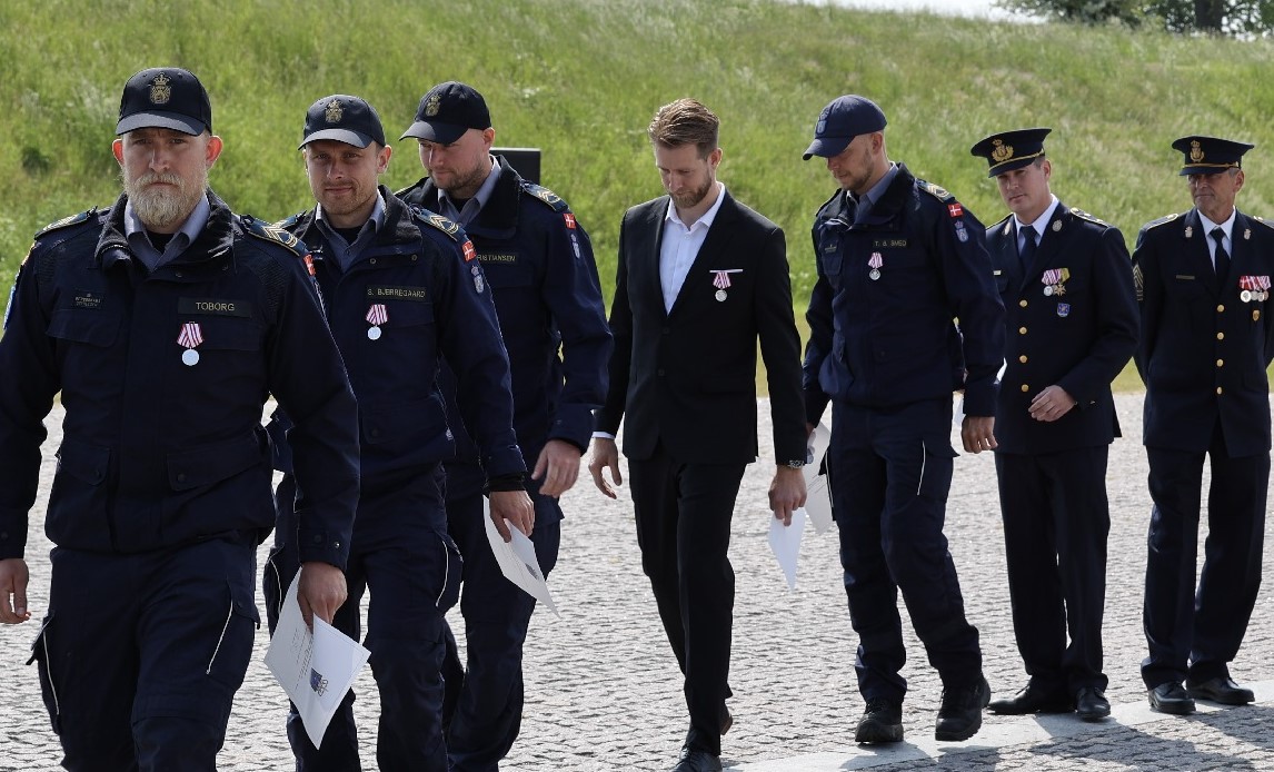 Modtagerne af medaljer og diplomer på Beredskabsstyrelsens veterandag 2023.