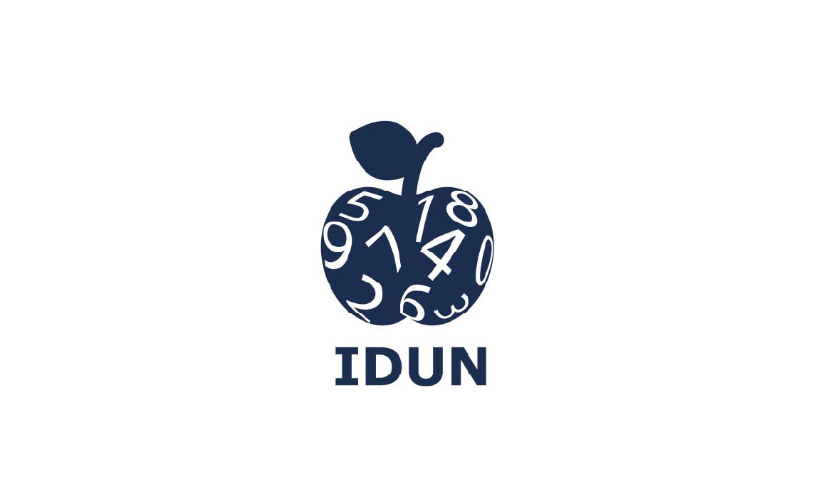 IDUN logo, æble med tal.